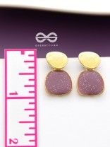The Classy  Shimmer - Statement Golden Earrings (Burgundy)