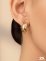 The Techno Twists - Golden Statement Stud hoops