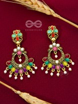 The Embellished Glamour - Golden Statement Earrings
