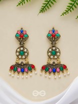 The Embellished Ecstasy - Golden Statement Earrings