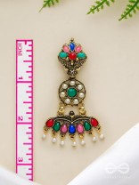 The Embellished Ecstasy - Golden Statement Earrings