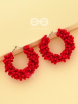 A Glimmer of Shimmer - Playful Embellished Hoops (Scarlet Red)