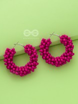 A Glimmer of Shimmer - Playful Embellished Hoops (Magenta)