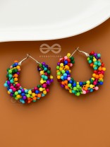 A Glimmer of Shimmer - Playful Embellished Hoops (Multicoloured)