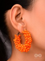 A Glimmer of Shimmer - Playful Embellished Hoops (Orange)