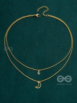 The Elegance Of Night Sky - Golden Multilayered Neckpiece With Anti-Tarnish Coating 