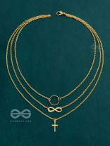 The Layered Infinite Grace - Golden Statement Neckpiece With Anti-Tarnish Coating 