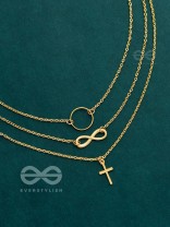 The Layered Infinite Grace - Golden Statement Neckpiece With Anti-Tarnish Coating 