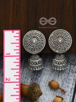 The Shield of Motifs -  Oxidised Boho Jhumki