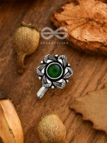 The Aztec Florals - Non-pierced Statement Nosepin (Green)