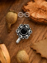 The Aztec Florals - Non-pierced Statement Nosepin (Onyx Black)