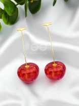 CHERRY ON TOP - Golden Dangler EARRINGS