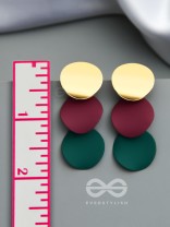 The Triple Layered Colourblock Geometry - Statement Dangler Earrings