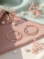 Stuck in a Love-Loop - Rose-Gold Hoop earrings 