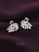 The Crystal Feathered Swans - Statement Embellished Stud Earrings
