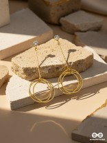 The Dangling Ringlets - Golden Casual Earrings