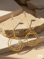 The Dangling Ringlets - Golden Casual Earrings