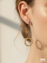The Dangling Ringlets - Golden Casual Earrings