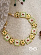 The Royal Panache - Statement Golden Set of Neckpiece and Earrings