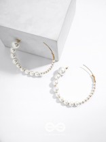 The Crescent Moon Pearls - Statement Hoops