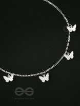 The Beguiling Butterflies - Statement Silver Neckpiece