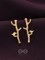 Bird on the Golden Tree- Casual Stud Earrings
