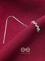The Sparkling Swerve- Silver Earcuff Chain (One ear)