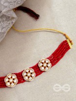 The Classy Elegance - Set of Statement Choker and Studs (Rose red)