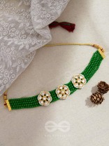 The Classy Elegance - Set of Statement Choker and Studs (Emerald Green)