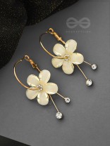 The Floral Glamour - Statement Golden Danglers