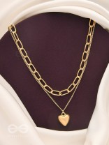 Lock Me In Your Heart - Golden Layered Statement Neckpiece With Anti-Tarnish Coating 
