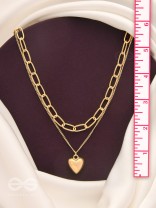 Lock Me In Your Heart - Golden Layered Statement Neckpiece With Anti-Tarnish Coating 