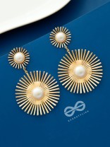 Pearls of Sunshine - Golden Statement Earrings