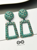 The Geometric Elegance - Molden Gold Finished Statement Earrings