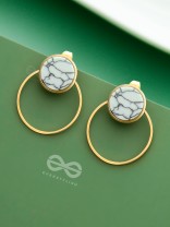 A Marbellous Geometry - Golden Statement Stud Earrings
