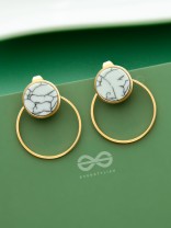 A Marbellous Geometry - Golden Statement Stud Earrings