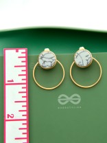 A Marbellous Geometry - Golden Statement Stud Earrings