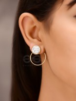 A Marbellous Geometry - Golden Statement Stud Earrings
