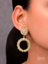 Shimmering Solar Flares - Golden Statement Earrings