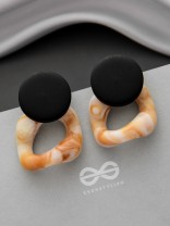 Eccentric Orange Ombre Acrylic Earrings