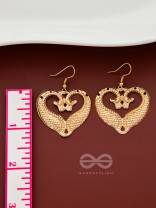 The Intricate Peacock Artwork - Golden Casual Earrings