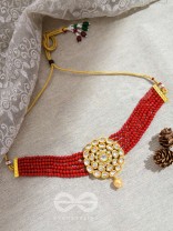 Royalty of the Sultanate - Set of Choker and Earrings (Red)