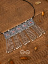 The Bohemian Geometry - Enamelled Oxidised Choker