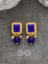 THE MYSTICAL MAGNIFICENCE - SET OF STATEMENT CHOKER AND EARRINGS (ROYAL BLUE)