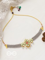 The Magical Mystique - Set of Statement Earrings and Choker (Grey)