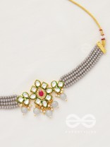 The Magical Mystique - Set of Statement Earrings and Choker (Grey)