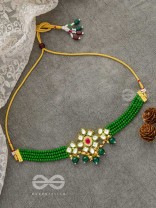 The Magical Mystique - Set of Statement Earrings and Choker (Green)