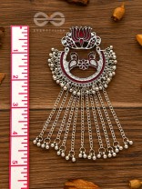 The Dangling Blooming Lotus - Statement Meenakari Earrings (Maroon)