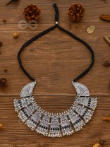 The Chunky Bohemian Statement - Set of Oxidised Earrings and Neckpiece