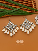 The Shell-Shocked Geometry - Silver Statement Oxidised Earrings